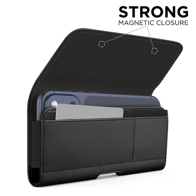 Tech-Protect SM80 THP4794 universali telefono dėklų su sagtimi 5,8–6,8 colių išmaniesiems telefonams, juoda