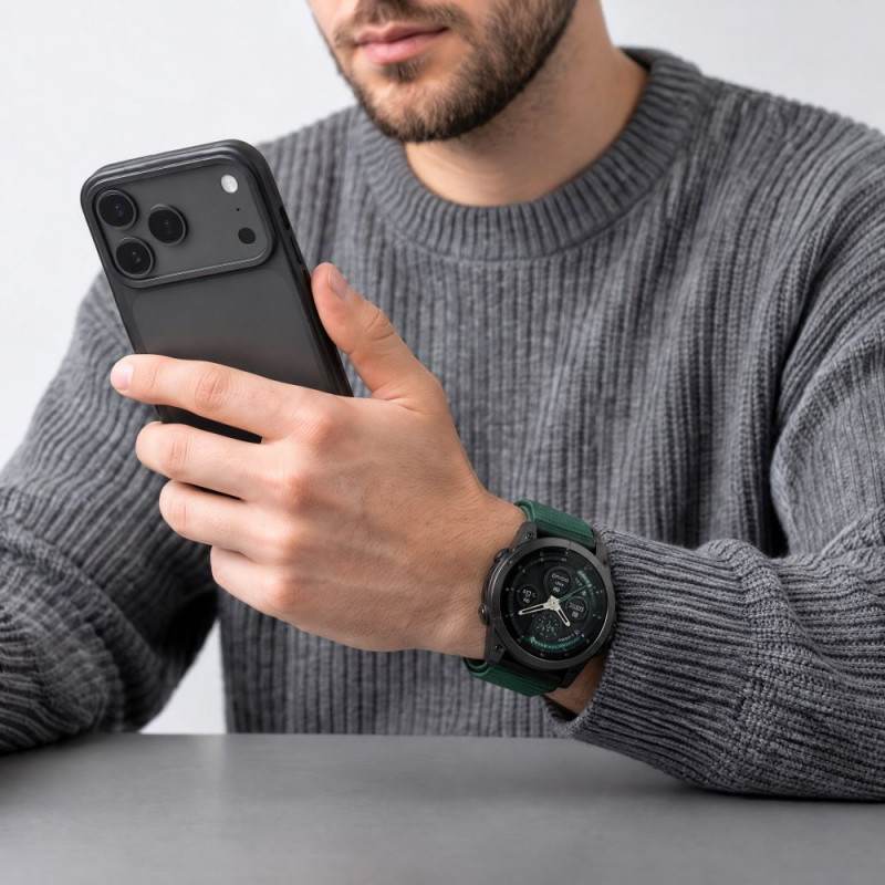 Tech-Protect NylonLoop Garmin Fenix 5X / 5X Plus / 6X / 6X Pro / 7X / 8 / 8 Pro / 9 / 9 Pro laikrodžio apyrankė (51 mm), Military Green