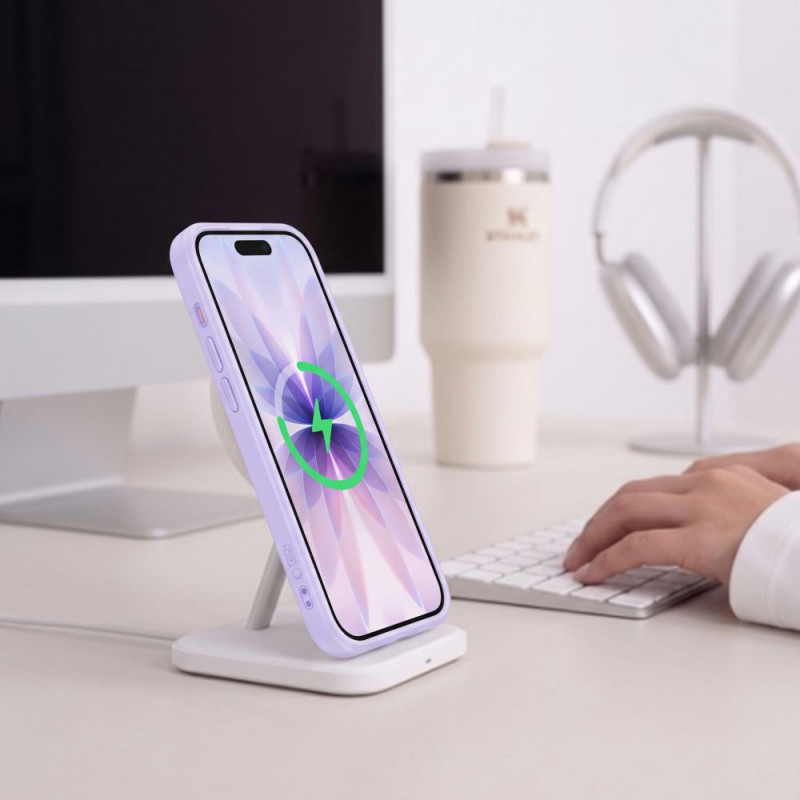Tech-Protect MagPeak MagSafe CC dėklas, skirtas Apple iPhone 17, matinis levandų