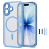 Tech-Protect MagPeak MagSafe CC dėklas, skirtas Apple iPhone 17, matinis Mist Blue