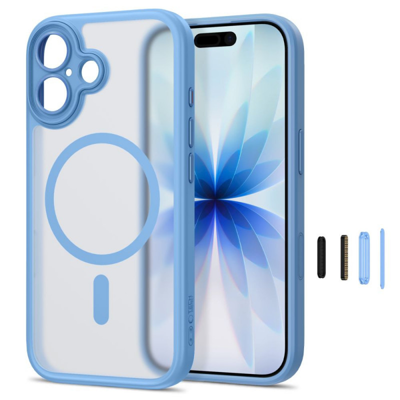 Tech-Protect MagPeak MagSafe CC dėklas, skirtas Apple iPhone 17, matinis Mist Blue