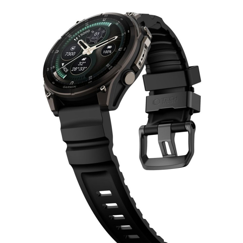 Tech-Protect Motion Garmin Fenix 5X / 5X Plus / 6X / 6X Pro / 7X / 8 / 8 Pro / 9 / 9 Pro laikrodžio apyrankė (47 mm), juoda