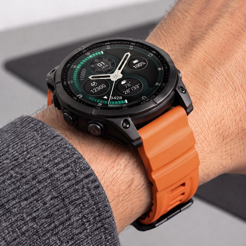 Tech-Protect Motion Garmin Fenix 5X / 5X Plus / 6X / 6X Pro / 7X / 8 / 8 Pro / 9 / 9 Pro laikrodžio dirželis (47 mm), Signal Orange