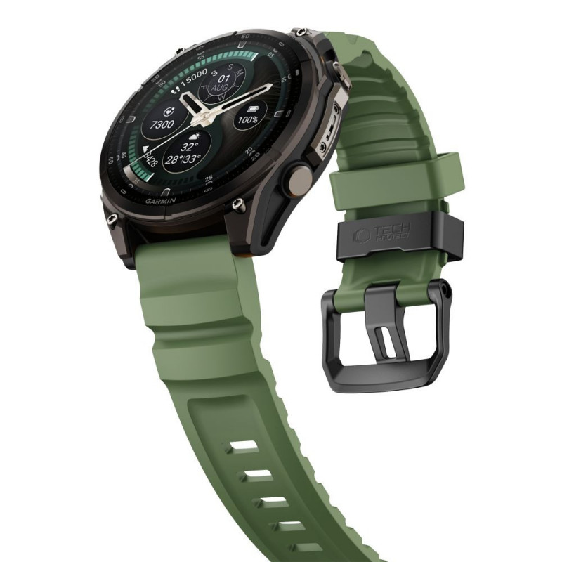 Tech-Protect Motion Garmin Fenix 5X / 5X Plus / 6X / 6X Pro / 7X / 8 / 8 Pro / 9 / 9 Pro laikrodžio apyrankė (47 mm), Military Green