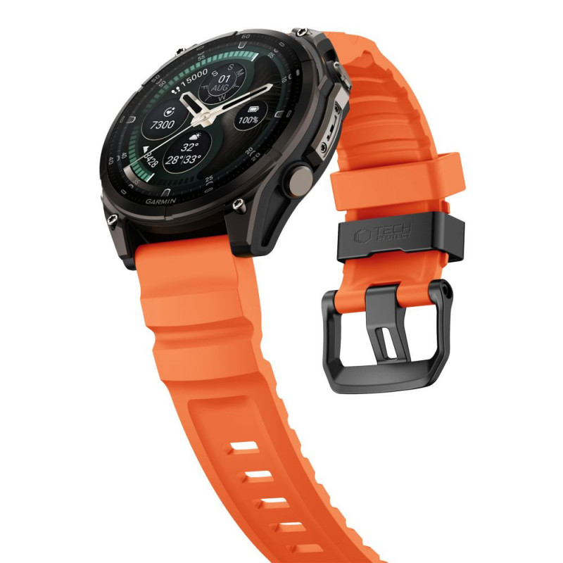 Tech-Protect Motion Garmin Fenix 5X / 5X Plus / 6X / 6X Pro / 7X / 8 / 8 Pro / 9 / 9 Pro laikrodžio apyrankė (51 mm), Signal Orange