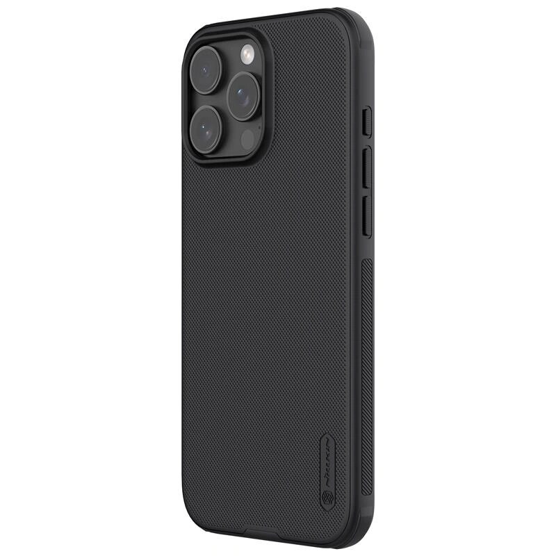 Nillkin Super Frosted Shield Pro dėklas, skirtas Apple iPhone 16 Pro, juodas