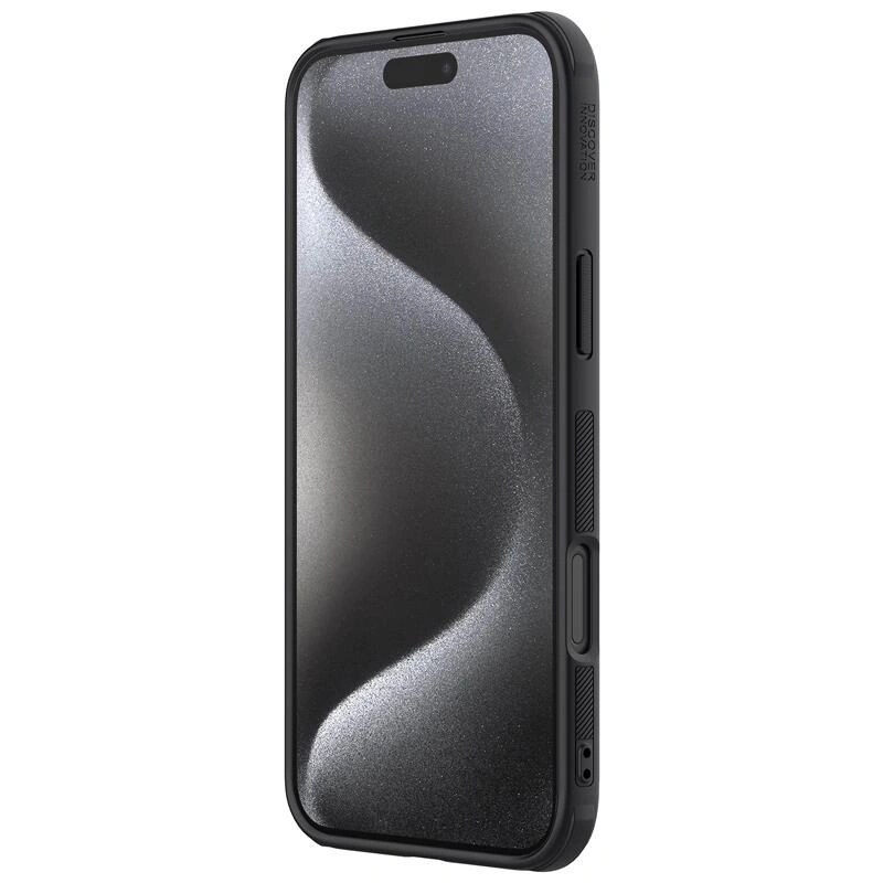 Nillkin Super Frosted Shield Pro dėklas, skirtas Apple iPhone 16 Pro, juodas