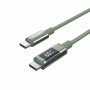 Choetech XCC-1068 PD 60W USB-C – USB-C kabelis su ekranu, 1,2 m, žalias