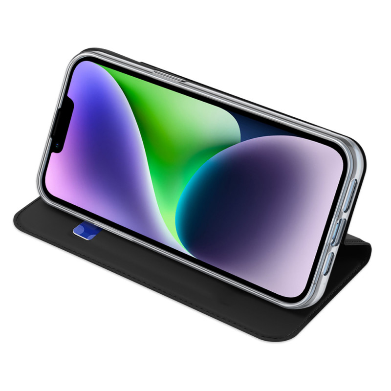 Dux Ducis Skin Pro piniginė su atlenkiamu viršeliu, skirta Apple iPhone 15 Plus, juoda