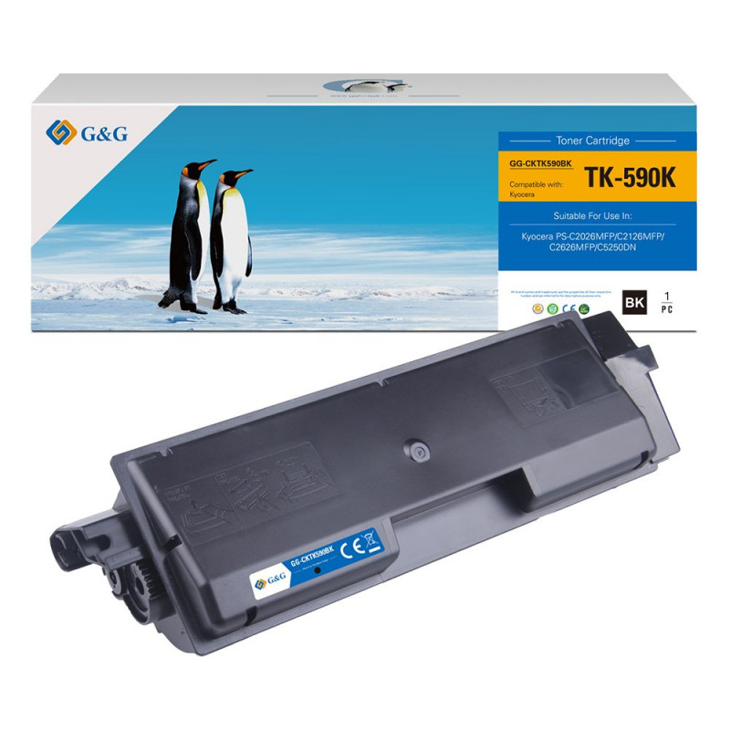 G&G suderinama tonerio kasetė, skirta Kyocera TK590K / 1T02KV0NL0 (14432)