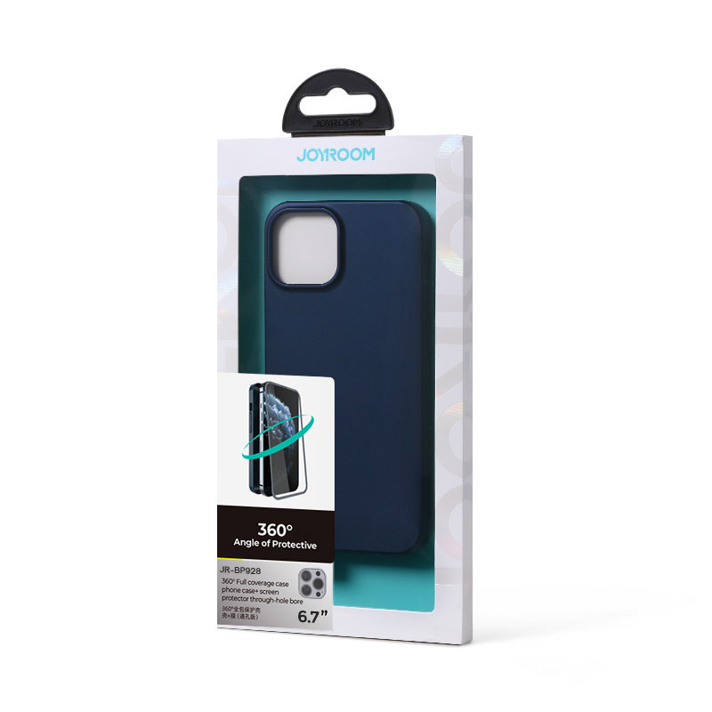 Joyroom 360 viso korpuso dėklas + grūdintas stiklas Apple iPhone 13 Pro Max, JR-BP928, mėlynas