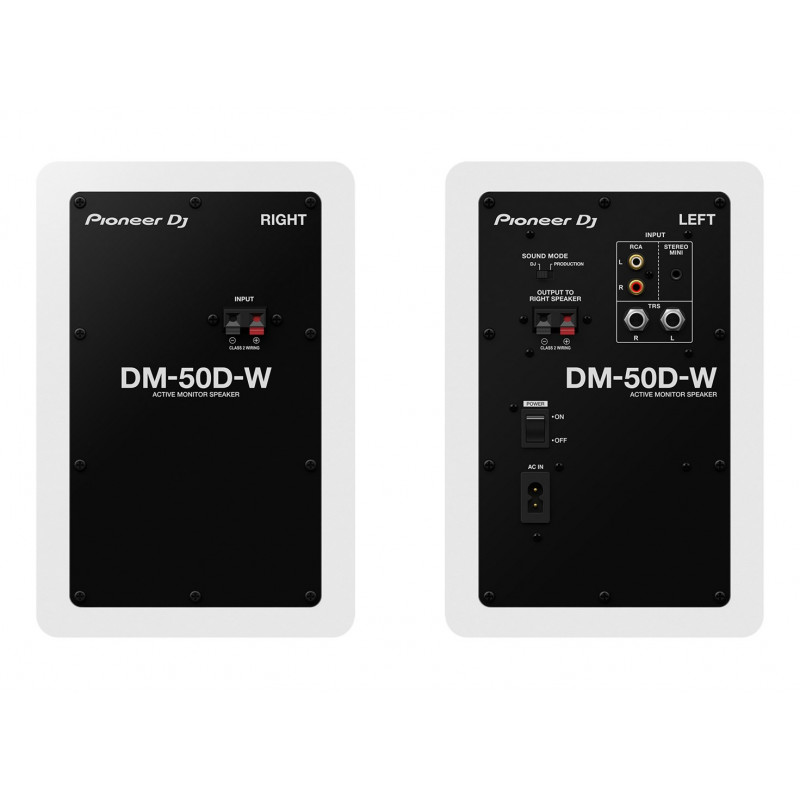 Pioneer DJ DM-50D-W aktyvusis monitoriaus garsiakalbis, 5 colių, 25 W (2 vnt.), baltas