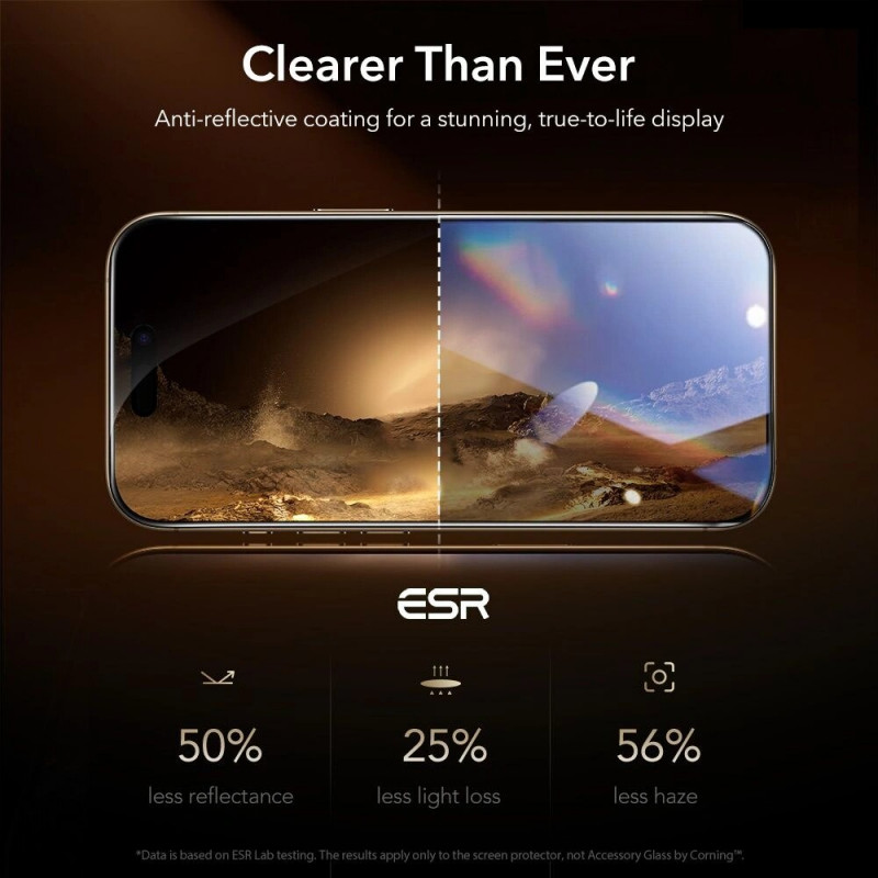 ESR UltraFit Armorite Pro grūdintas stiklas su Glass by Corning, skirta Apple iPhone 17 Pro Max, ESR928