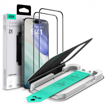 ESR UltraFit grūdinto stiklo ekrano apsauga, skirta Apple iPhone 17 Pro Max / 18 Pro Max, ESR925, skaidri (2 vnt.)