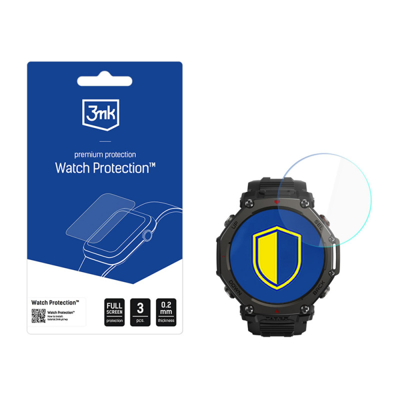 3mk FlexibleGlass Watch hibridinė ekrano apsauga Amazfit T-Rex 3 Pro 44 mm