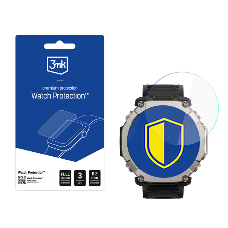 3MK FlexibleGlass Watch hibridinė ekrano apsauga, skirta Amazfit T-Rex Ultra 2