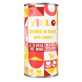 TILLO Chunks in gravy Turkey šlapias šunų maistas, 1250 g