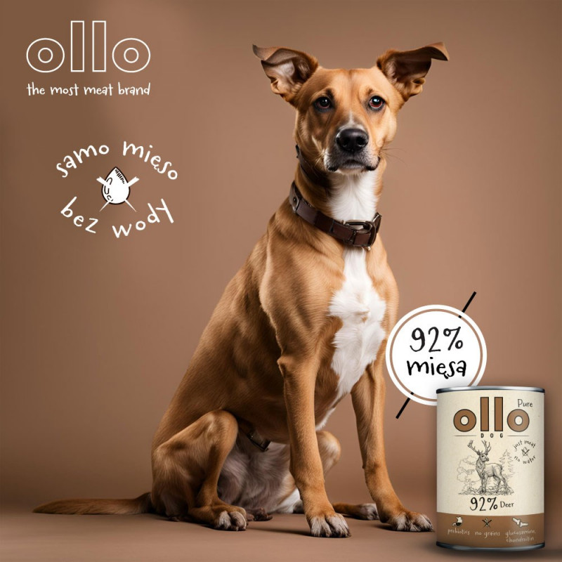 OLLO Pure Deer šlapias šunų maistas, 850 g