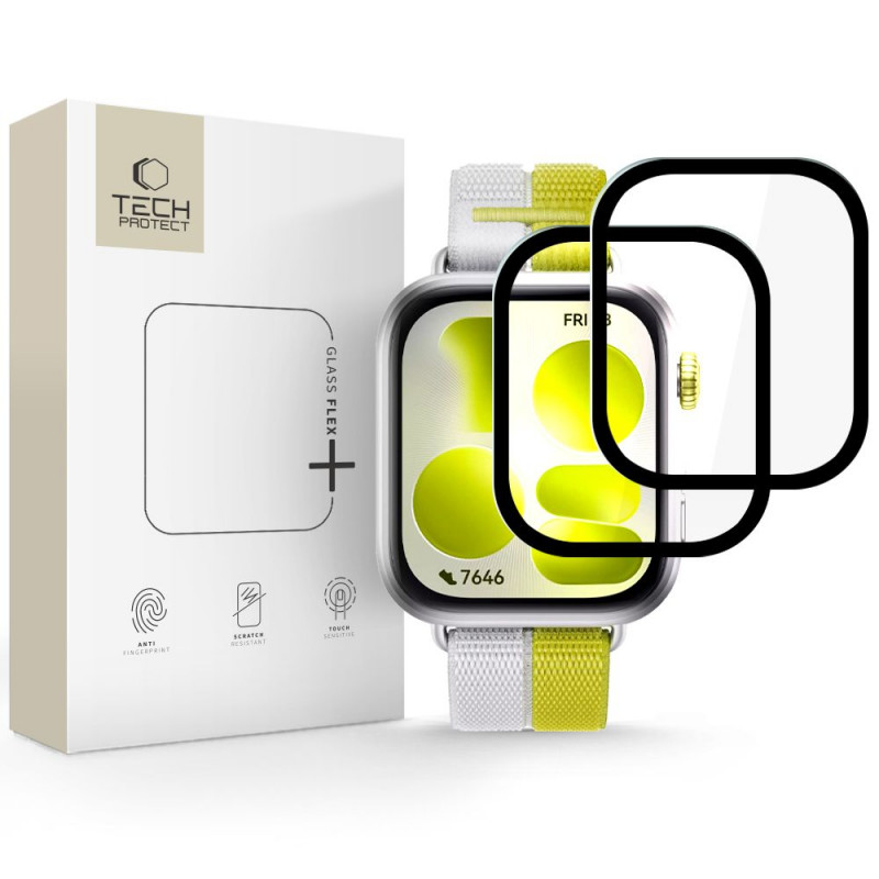 Tech-Protect Glass Flex+ Huawei Watch Fit 5 hibridinis stiklas, juodas (2 vnt.)