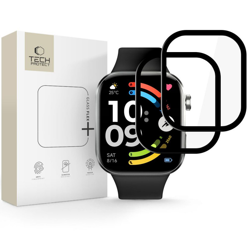 Tech-Protect Glass Flex+ Xiaomi Redmi Watch 6 hibridinis stiklas, juodas (2 vnt.)