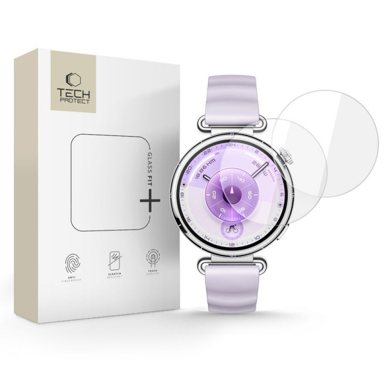 Tech-Protect Glass Fit+ grūdintas stiklas skirtas Huawei Watch GT 6 41mm, skaidrus (2 vnt.)