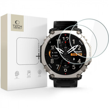 Tech-Protect Glass Fit+ grūdintas stiklas, skirtas Amazfit T-Rex Ultra 2 (2 vnt.), skaidrus