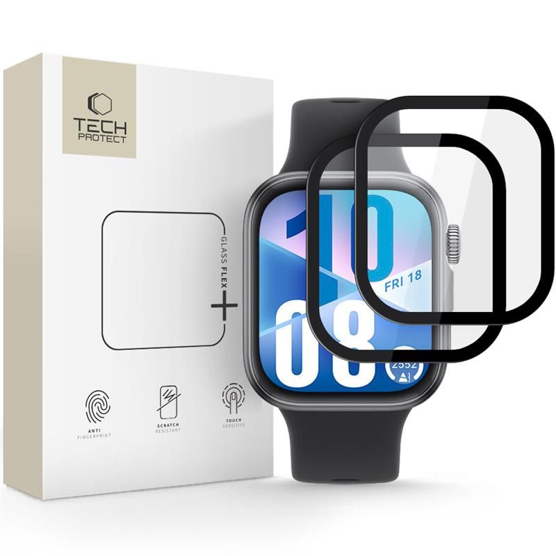 Tech-Protect Glass Flex+ THP4226 hibridinis stiklas skirtas Huawei Watch Fit 3 / 4 (2 vnt.), juodas