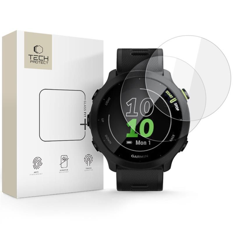 Tech-Protect Glass Fit+ grūdintas stiklas, skirtas Garmin Forerunner 55 (2 vnt.), permatomas
