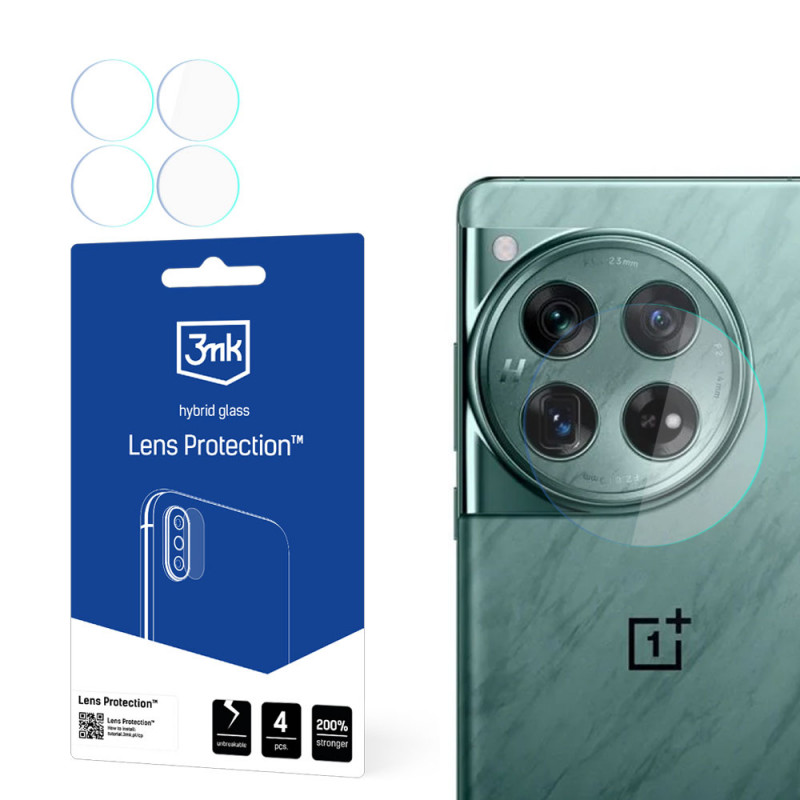 3MK Lens Protection hibridinis fotoaparato objektyvo stiklas skirtas OnePlus 12 5G (4 vnt.)