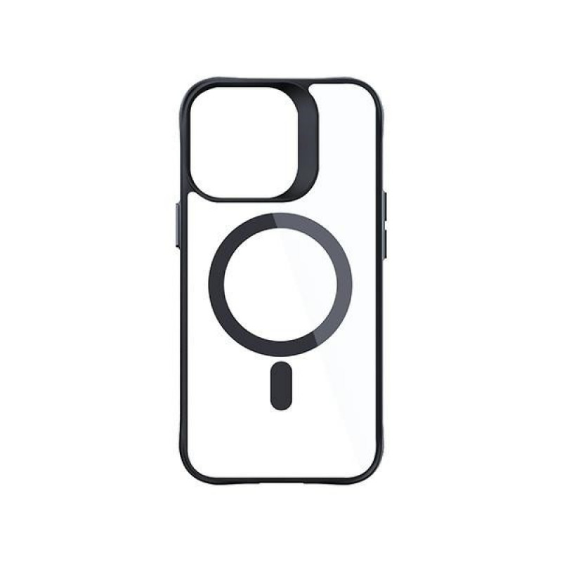 3MK Satin Armor MagCase MagSafe išmaniojo telefono dėklas, skirtas Apple iPhone 15 Pro Max, permatomas su juodu rėmeliu