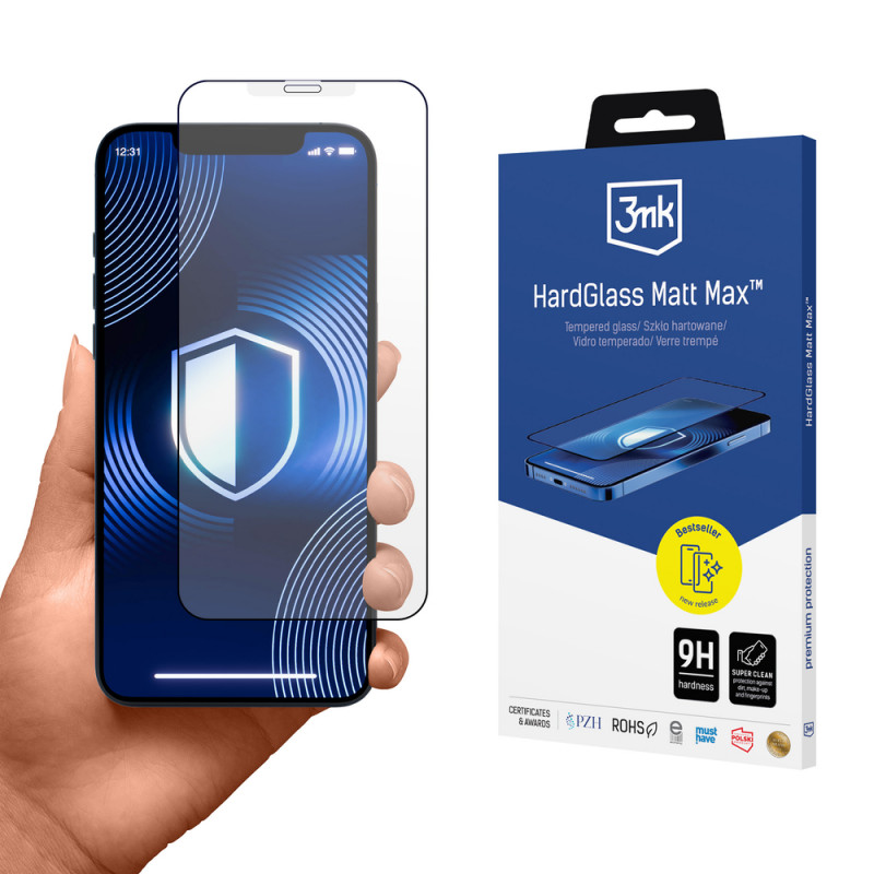 3MK HardGlass Matt Max grūdinto stiklo ekrano apsauga, skirta Apple iPhone XS Max / 11 Pro Max, matinė