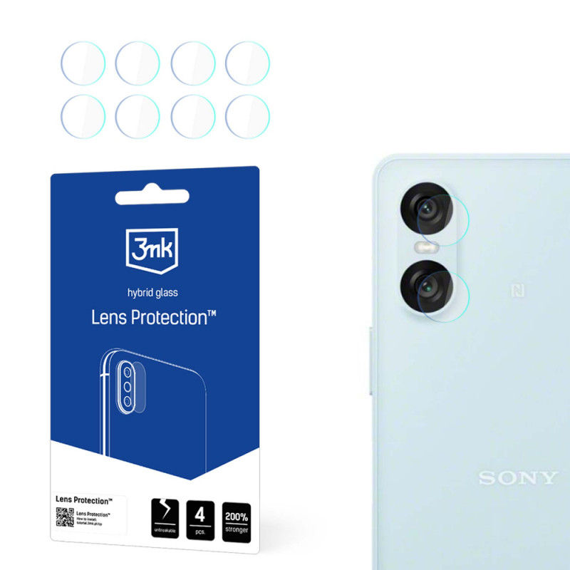 3MK Lens Protection 3MK6068 hibridinio stiklo fotoaparato objektyvo apsauga Sony Xperia 10 VI (4 vnt.)