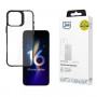 3mk Satin Armor Case+ dėklas, skirtas Apple iPhone 16 Pro Max, permatomas su juodu rėmeliu
