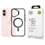 3mk Satin Armor MagCase su MagSafe, skirta Apple iPhone 16 Plus (W-3SAMaCa-AiP16Plu-0), permatomas su juodu rėmeliu