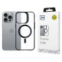 3mk Satin Armor MagCase su MagSafe, skirta Apple iPhone 16 Pro Max (W-3SAMaCa-AiP16PM-0), permatomas su juodu rėmeliu