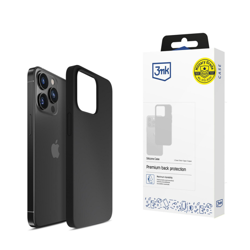 3mk silikoninis dėklas, skirtas Apple iPhone 16 Pro, juodas