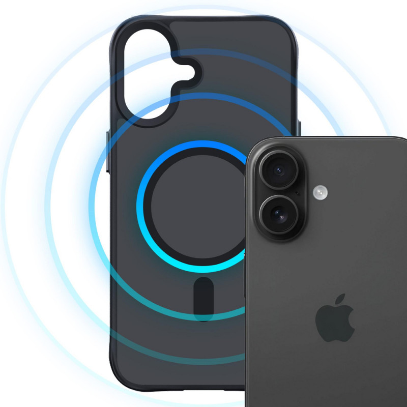 3mk Smoke MagCase su MagSafe, skirta Apple iPhone 16 Plus (W-3SmoMaCa-AiP16Plu-0), pusiau permatomas