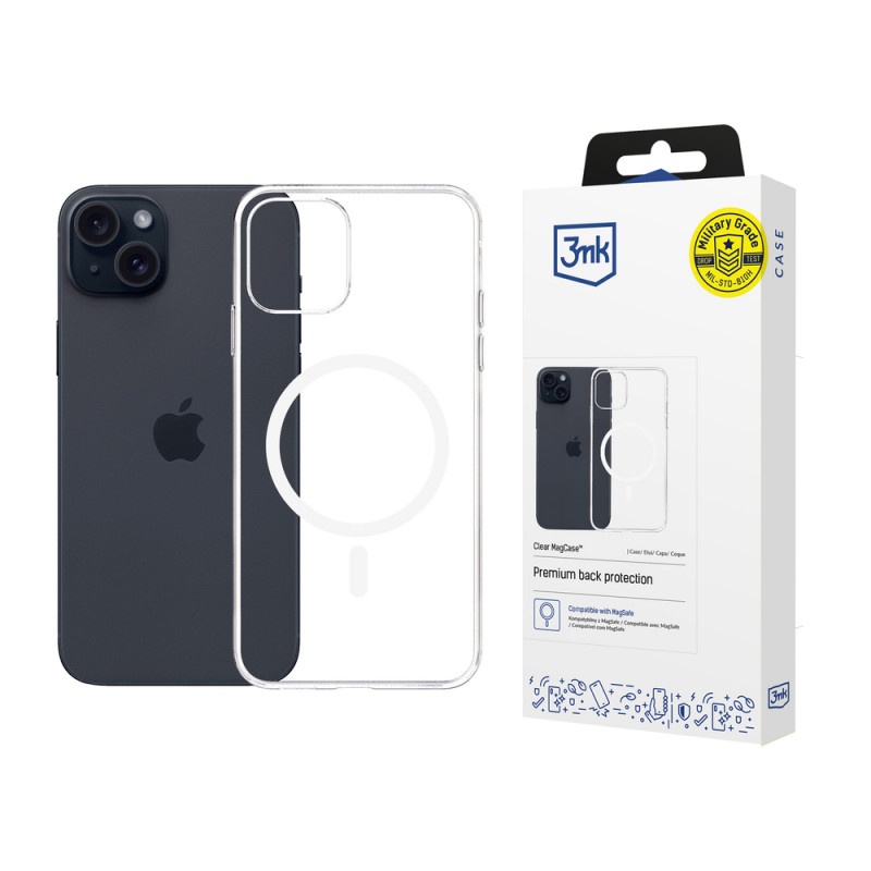 3mk Clear MagCase, skirta Apple iPhone 15 Plus, permatomas