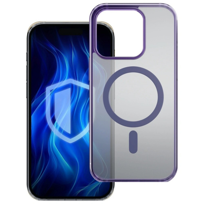 3MK Frosty MagCase MagSafe išmaniojo telefono dėklas, skirtas Apple iPhone 13 Pro, purpurinis