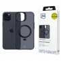 3MK Smoke Case Mag&Stand MagSafe išmaniojo telefono dėklas su stovu, skirtas Apple iPhone 15 Plus, juodas