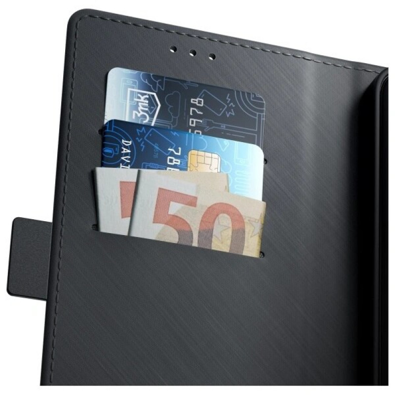 3MK Wallet Case, skirta Samsung Galaxy A16, juodas
