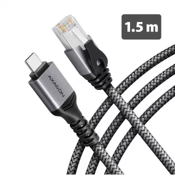 Goobay AXAGON ADE-CM15 USB-C Gigabit Ethernet adapteris su integruotu 1,5 m CAT6 kabeliu, RJ-45