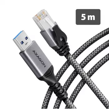 Goobay AXAGON ADE-AM50 USB-A Gigabit Ethernet adapteris su integruotu 5 m CAT6 kabeliu, RJ-45