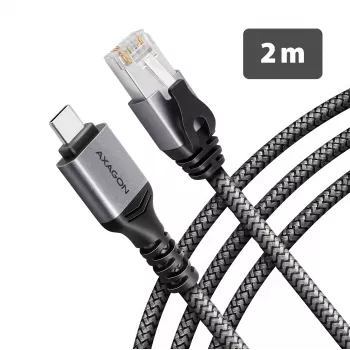 Goobay AXAGON ADE-CM20 USB-C gigabitinio eterneto adapteris su integruotu 2 m CAT6 kabeliu, RJ-45