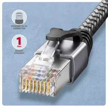 Goobay AXAGON ADE-CM20 USB-C gigabitinio eterneto adapteris su integruotu 2 m CAT6 kabeliu, RJ-45