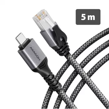 Goobay AXAGON ADE-CM50 USB-C Gigabit Ethernet adapteris su integruotu 5 m CAT6 kabeliu, RJ-45
