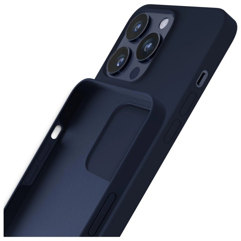 3MK silikoninis dėklas, skirtas Apple iPhone 16 Pro, tamsiai mėlynas