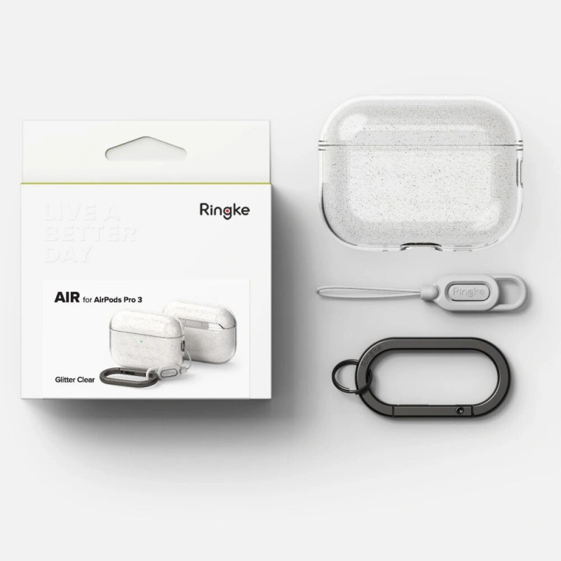Ringke Air dėklas Apple AirPods Pro 3, blizgus permatomas