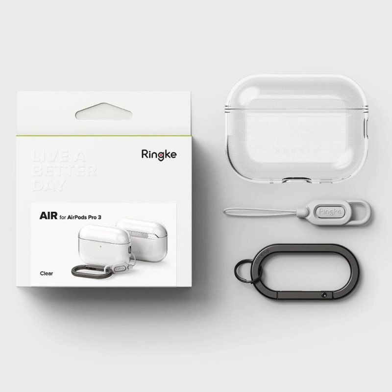 Ringke Air dėklas, skirtas Apple AirPods Pro 3, permatomas