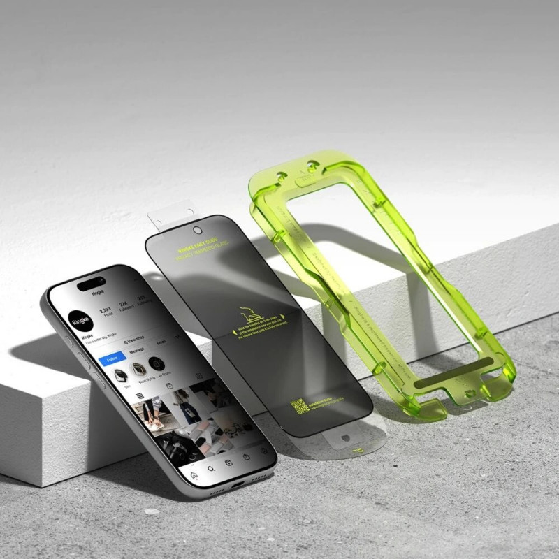 Ringke Easy Slide Privacy grūdintas stiklas, skirtas Apple iPhone 17 Pro Max (2 vnt.)